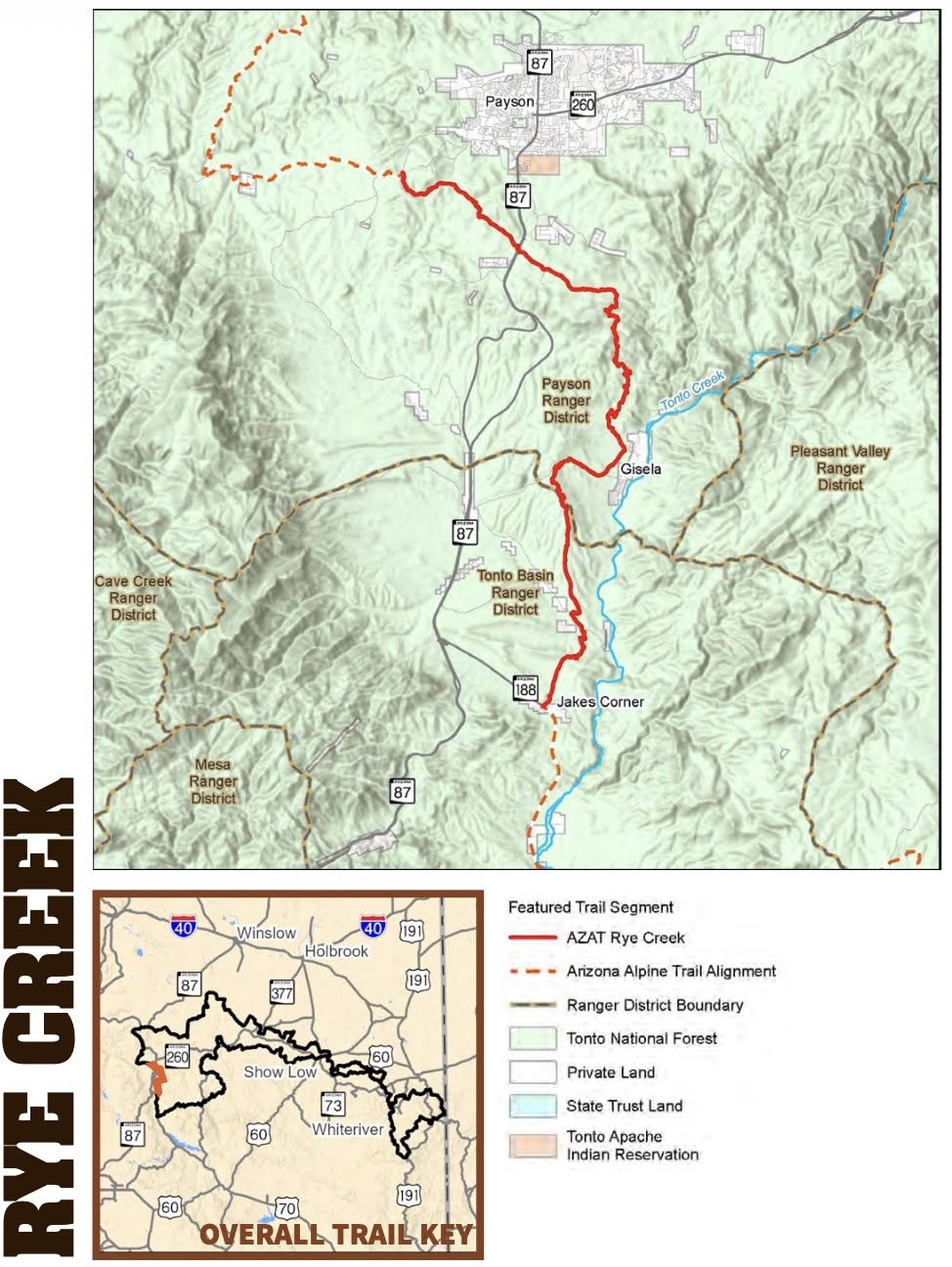Rye Creek segment route map