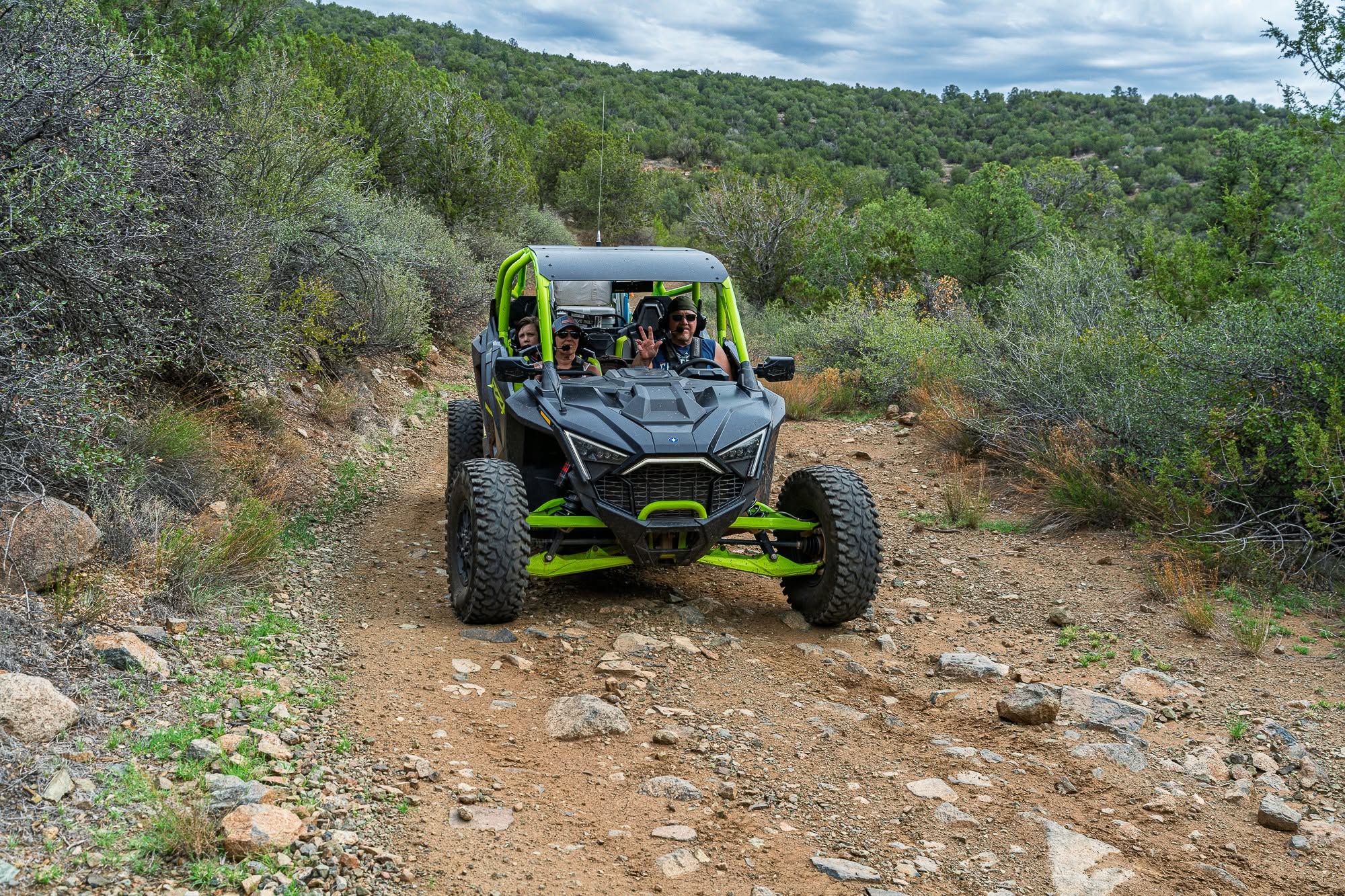 Loaded UTV on the Rye Creek trail